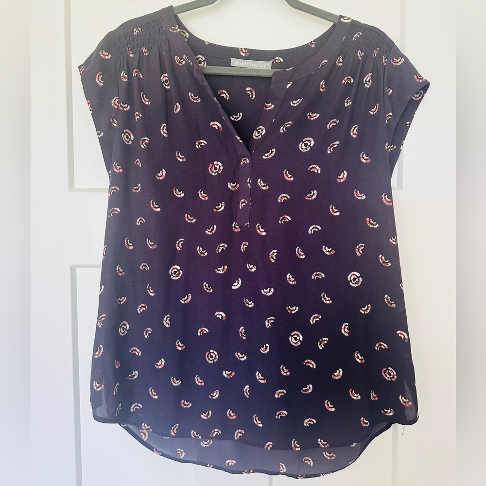 Purple Blouse with Patterned Design